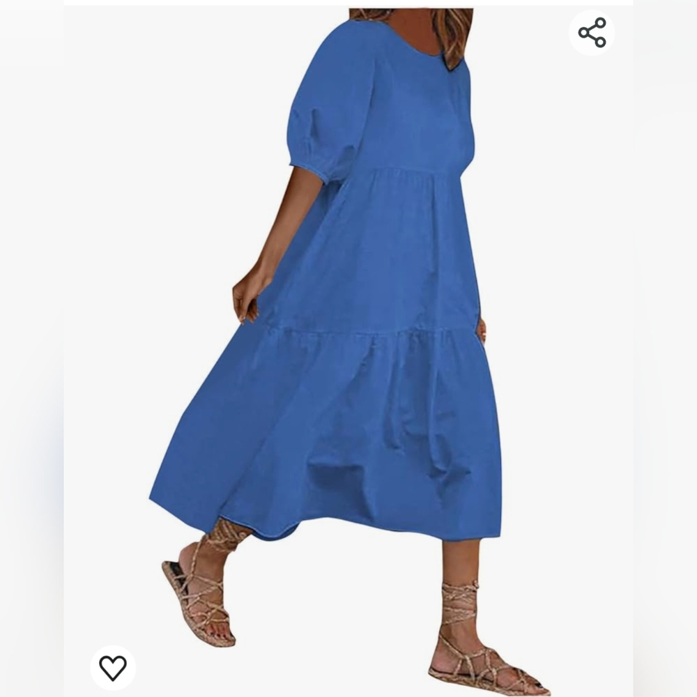 Blue farm style hobo dress maxi small